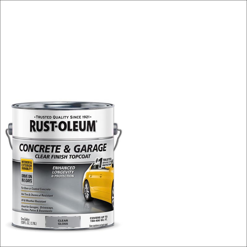رست أوليوم طلاء علوي شفاف من شركة Rust-Oleum 320202 للخرسانة والجراج، جالون، شفاف لامع - Image 2